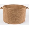 Rhody Solid Poly Camel S006 18 in. X 12 in. Basket Braided Rug