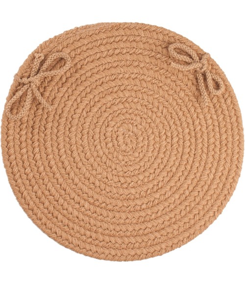 Rhody Solid Poly Camel S006 15 in. X 15 in. Chair Pad Set-of-4 Rug