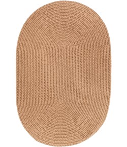 Rhody Solid Poly Camel S006 10 ft. X 13 ft. Oval Braided Rug