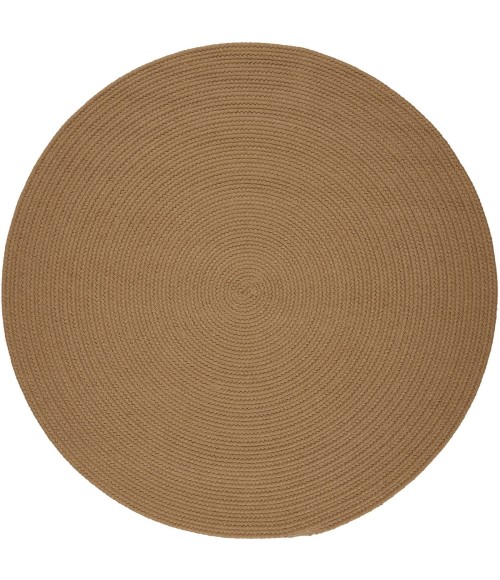 Rhody Solid Poly Camel S006 4 ft. X 4 ft. Round Rug