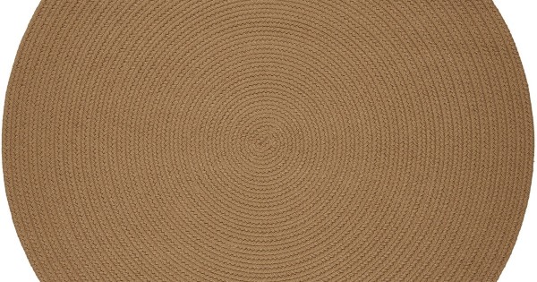 Round Rug Camel Rhody Solid Poly Camel Rug S006 6 ft. X 6 ft. Round - Rugs Town