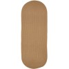 Rhody Solid Poly Camel S006 2 ft. X 6 ft. Oval Runner Braided Rug