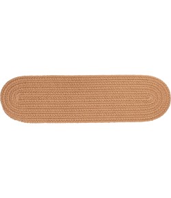 Rhody Solid Poly Camel S006 8 in. X 28 in. Stair Tread Braided Rug