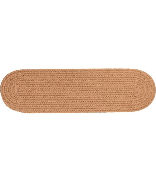 Rhody Solid Poly Camel S006 8 in. X 28 in. Stair Tread Rug