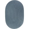 Rhody Solid Poly Ocean Blue S009 7 ft. X 9 ft. Oval Braided Rug