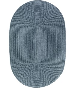 Rhody Solid Poly Ocean Blue S009 5 ft. X 8 ft. Oval Braided Rug