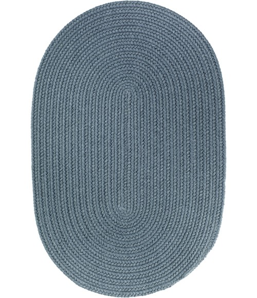 Rhody Solid Poly Ocean Blue S009 5 ft. X 8 ft. Oval Rug