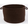 Rhody Solid Poly Brown S011 18 in. X 12 in. Basket Braided Rug