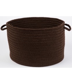 Rhody Solid Poly Brown S011 18 in. X 12 in. Basket Braided Rug
