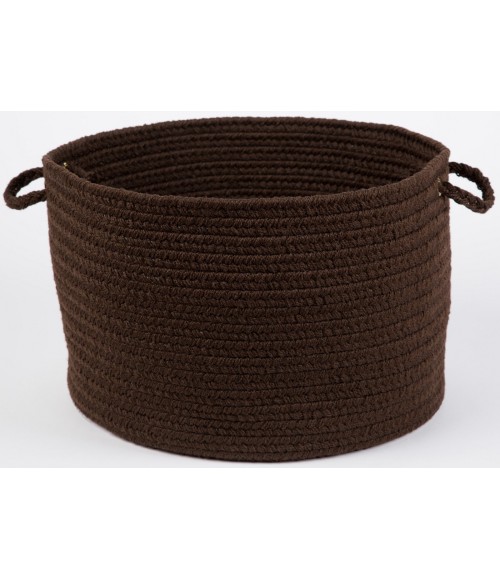 Rhody Solid Poly Brown S011 18 in. X 12 in. Basket Rug