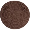 Rhody Solid Poly Brown S011 15 in. X 15 in. Chair Pad Set-of-4 Braided Rug