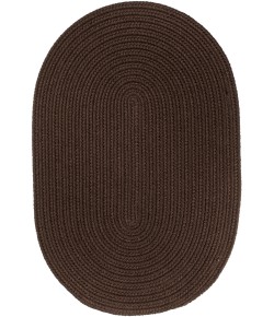 Rhody Solid Poly Brown S011 5 ft. X 8 ft. Oval Braided Rug