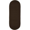 Rhody Solid Poly Brown S011 2 ft. X 6 ft. Oval Runner Braided Rug