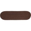 Rhody Solid Poly Brown S011 8 in. X 28 in. Stair Tread Braided Rug