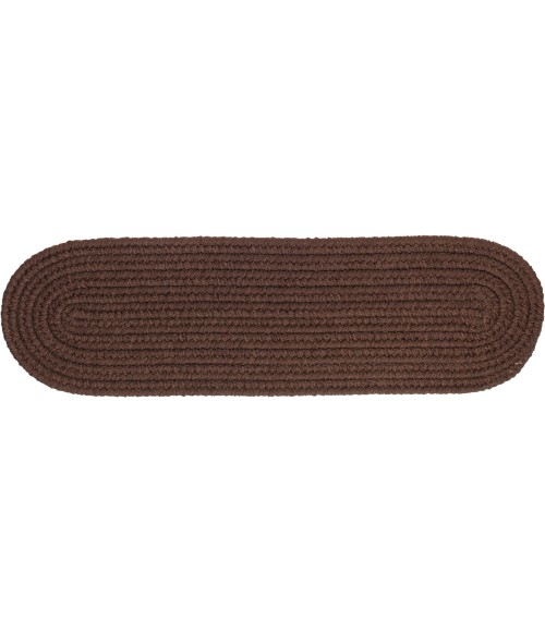 Rhody Solid Poly Brown S011 8 in. X 28 in. Stair Tread Rug