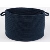 Rhody Solid Poly Navy S012 18 in. X 12 in. Basket Braided Rug