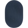 Rhody Solid Poly Navy S012 7 ft. X 9 ft. Oval Braided Rug