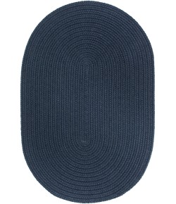 Rhody Solid Poly Navy S012 5 ft. X 8 ft. Oval Braided Rug