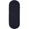 Rhody Solid Poly Navy S012 2 ft. X 6 ft. Oval Runner Braided Rug