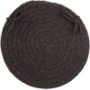 Rhody Solid Poly Black S016 15 in. X 15 in. Chair Pad Set-of-4 Braided Rug