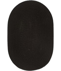 Rhody Solid Poly Black S016 7 ft. X 9 ft. Oval Braided Rug