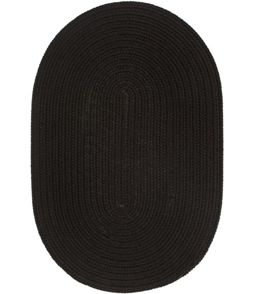 Rhody Solid Poly Black S016 7 ft. X 9 ft. Oval Rug
