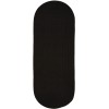 Rhody Solid Poly Black S016 2 ft. X 6 ft. Oval Runner Braided Rug