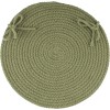 Rhody Solid Poly Olive S017 15 in. X 15 in. Chair Pad Set-of-4 Braided Rug