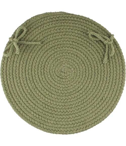 Rhody Solid Poly Olive S017 15 in. X 15 in. Chair Pad Set-of-4 Rug