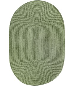 Rhody Solid Poly Olive S017 4 ft. X 6 ft. Oval Braided Rug