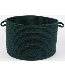 Rhody Solid Poly Spruce Green S018 18 in. X 12 in. Basket Braided Rug