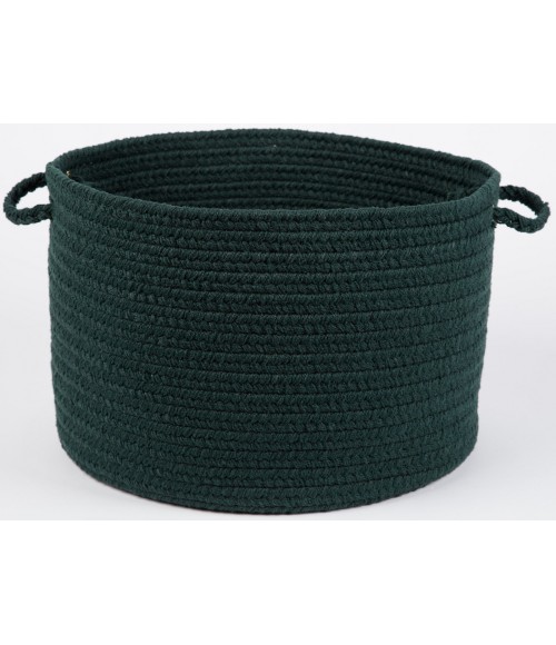 Rhody Solid Poly Spruce Green S018 18 in. X 12 in. Basket Rug
