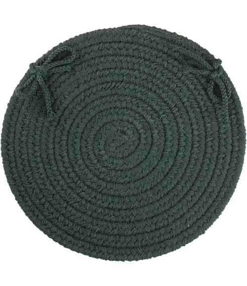 Rhody Solid Poly Spruce Green S018 15 in. X 15 in. Chair Pad Rug
