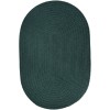 Rhody Solid Poly Spruce Green S018 7 ft. X 9 ft. Oval Braided Rug
