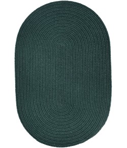 Rhody Solid Poly Spruce Green S018 2 ft. X 3 ft. Oval Braided Rug