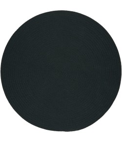 Rhody Solid Poly Spruce Green S018 6 ft. X 6 ft. Round Braided Rug