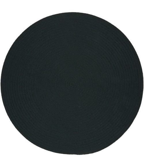 Rhody Solid Poly Spruce Green S018 4 ft. X 4 ft. Round Rug