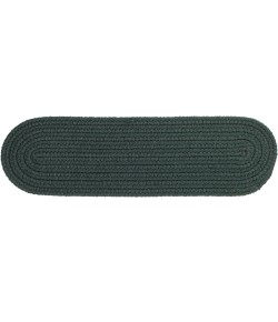 Rhody Solid Poly Spruce Green S018 8 in. X 28 in. Stair Tread Set-of-13 Braided Rug