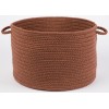 Rhody Solid Poly Almond S019 18 in. X 12 in. Basket Braided Rug