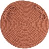 Rhody Solid Poly Almond S019 15 in. X 15 in. Chair Pad Set-of-4 Braided Rug