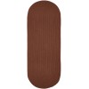 Rhody Solid Poly Almond S019 2 ft. X 6 ft. Oval Runner Braided Rug