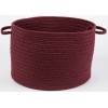 Rhody Solid Poly Burgundy S022 18 in. X 12 in. Basket Braided Rug