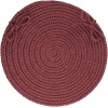 Rhody Solid Poly Burgundy S022 15 in. X 15 in. Chair Pad Set-of-4 Braided Rug