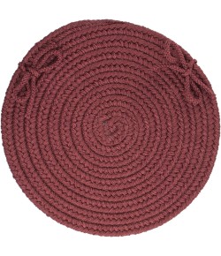 Rhody Solid Poly Burgundy S022 15 in. X 15 in. Chair Pad Braided Rug