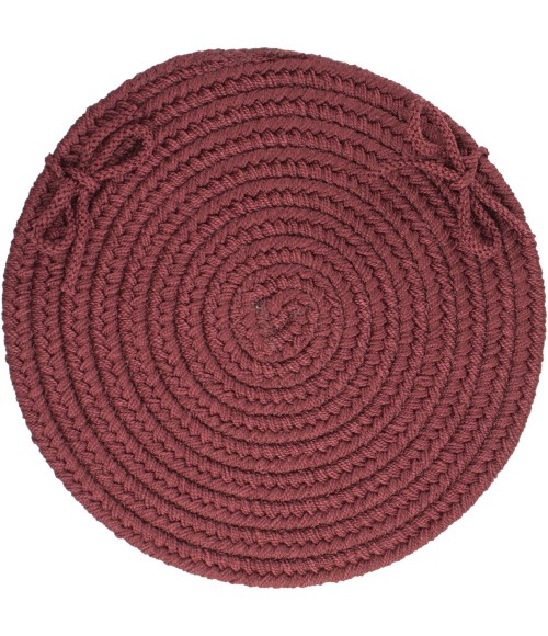 Rhody Solid Poly Burgundy S022 15 in. X 15 in. Chair Pad Rug