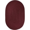 Rhody Solid Poly Burgundy S022 7 ft. X 9 ft. Oval Braided Rug