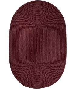 Rhody Solid Poly Burgundy S022 3 ft. X 5 ft. Oval Braided Rug