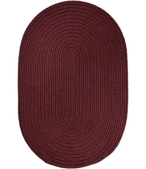 Rhody Solid Poly Burgundy S022 3 ft. X 5 ft. Oval Rug