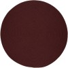 Rhody Solid Poly Burgundy S022 4 ft. X 4 ft. Round Braided Rug