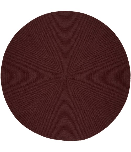 Rhody Solid Poly Burgundy S022 10 ft. X 10 ft. Round Rug